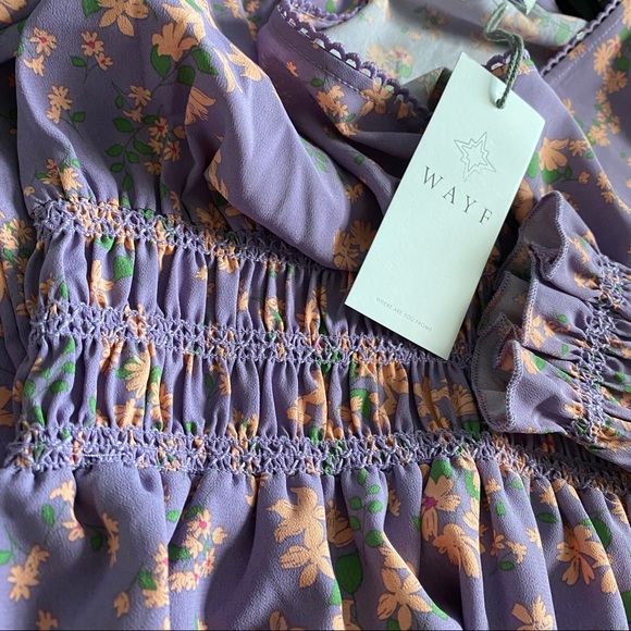 ⭐️ WAYF Delancy Smocked Waist Mini Dress - Picture 2 of 10